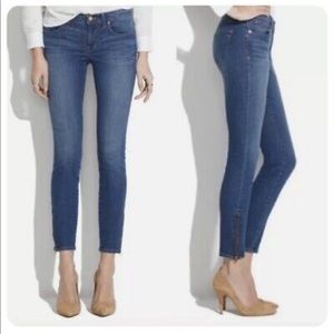 - Madewell Skinny Ankle Zip Dark Wash Jeans Size 26